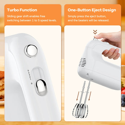 YOMA Electric Egg Beater 5-Speed Handheld Kitchen Mixer